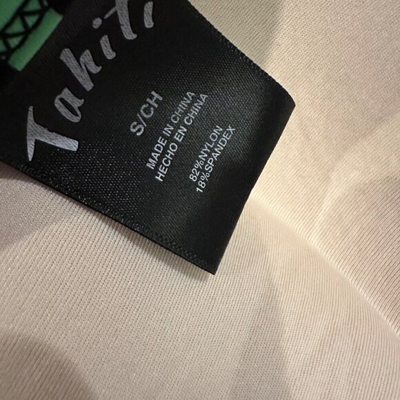 TAHITI WOMENS SMALL BIKINI TOPS GREEN AND STRIPED 2 SWIM TOPS - Picture 4 of 7